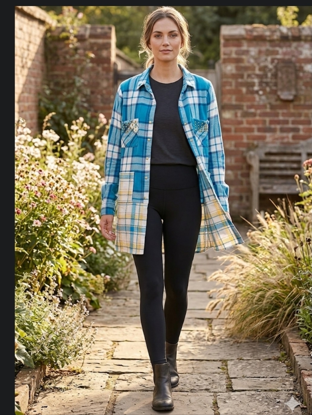 Plaid Flannel Duster Shacket Coat XS Upcycled Original